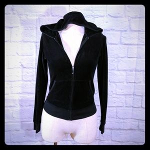 Juicy Couture velour hoodie long sleeve black M